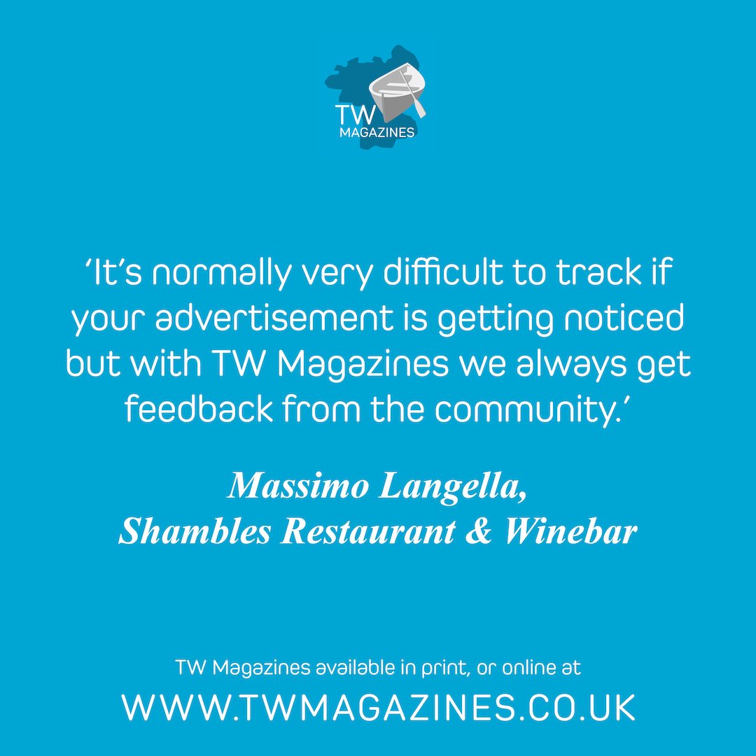 Want to know how advertising in TW Magazines can lift your business out of the ordinary and put it firmly on the map? Get in touch now! Contact Christiane 07974 500895 / christiane@twmagazines.co.uk #clientfeedback #testimonials #twmagazines #twickenham #teddington #richmond