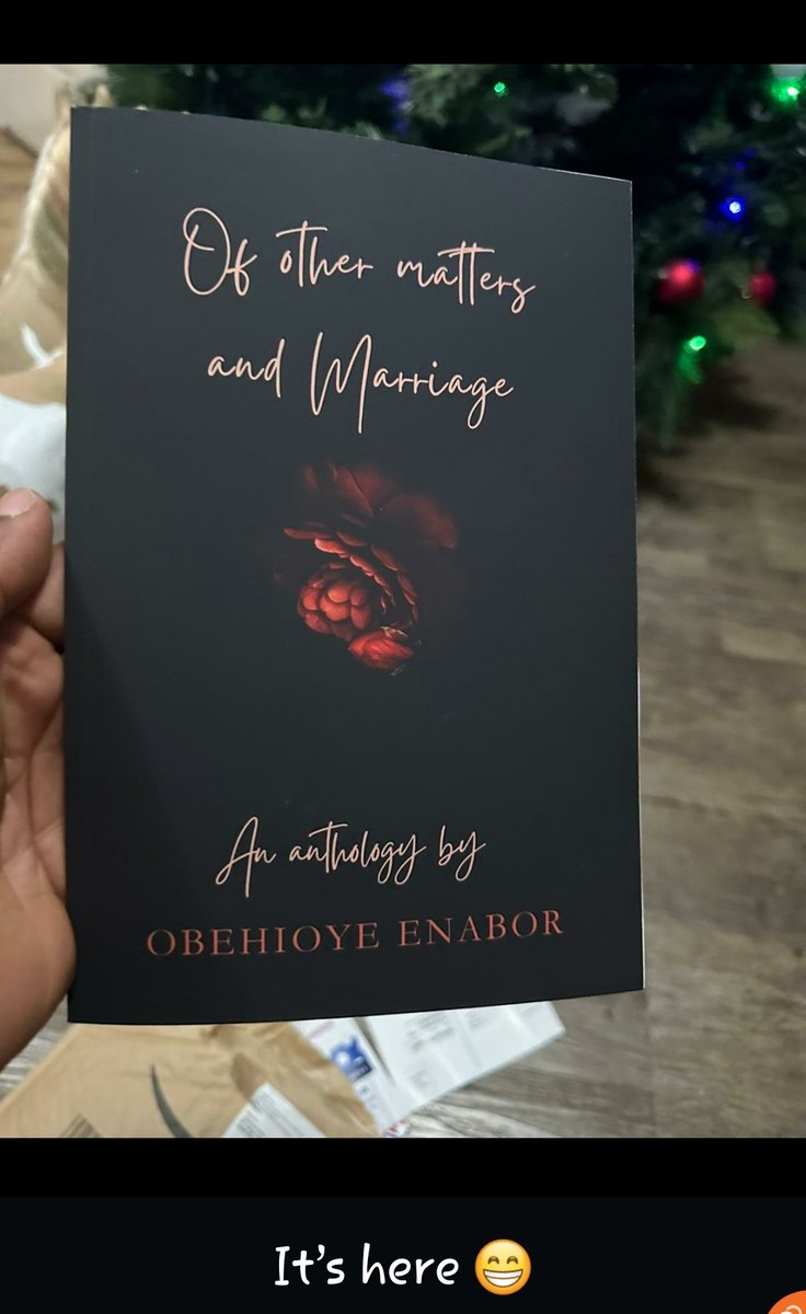 Another happy reader. 
Have you ordered your copy? 
#ofothermattersandMarriage 
#poet
#poetrycommunity 
#poetry
#poetrytwitter
#NewYeargift