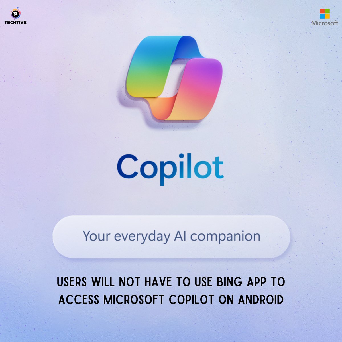 Techtive_online's tweet photo. Efficiency in the palm of your hand! 🌐 Microsoft Copilot's dedicated Android app is a game-changer for Bing Chat users. Experience seamless searching like never before! 🚀📲

#MicrosoftCopilot #TechNews #Android #Innovation #TechUpdates #MicrosoftTech #microsoft #techtive https://t.co/UKWnof2SGh