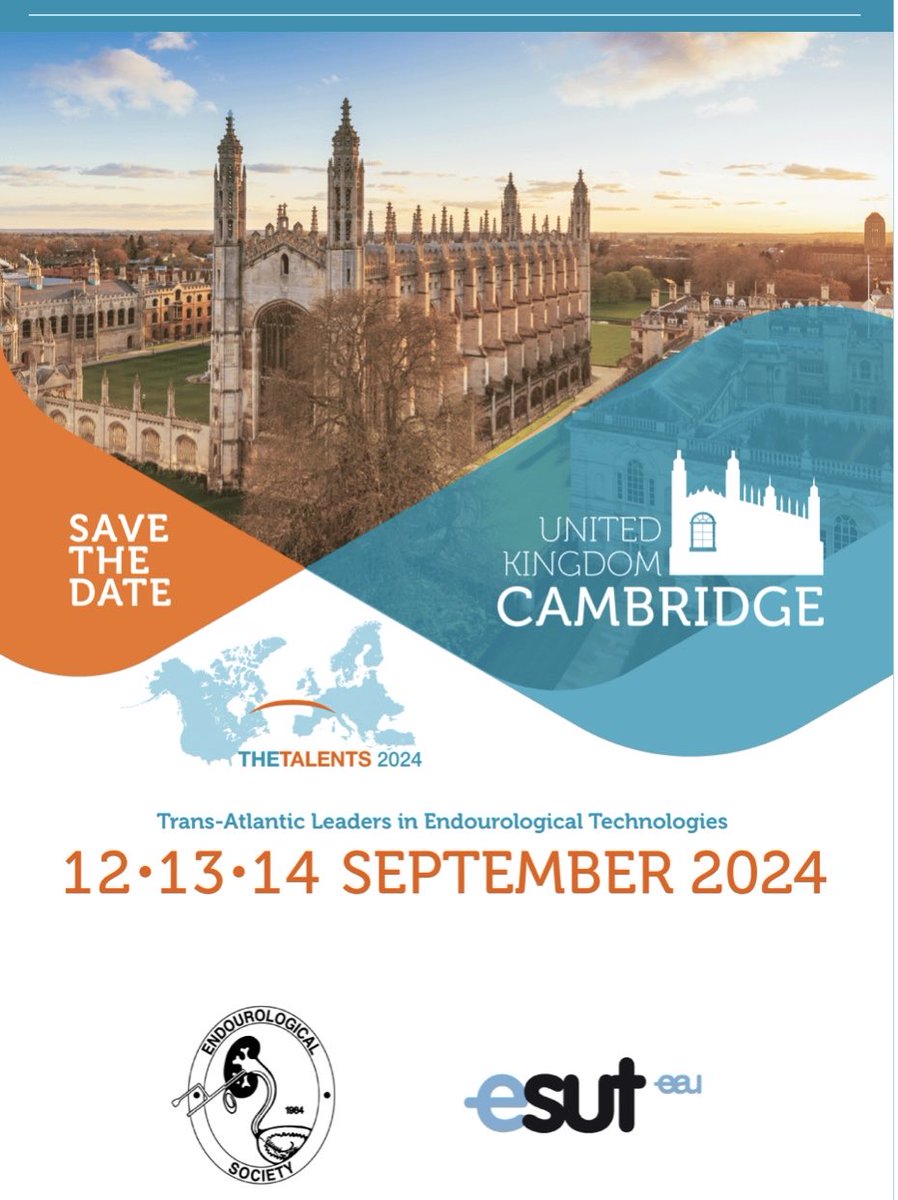 BN118: The TALENTS Meeting is back.Cambridge 12-14 sept.2024. The 50 Top Academic Endourologists from all over the world will be invited to share knowledge & imagine futur of EndoU. in front of 50 company representative(R&D-Sale-Marketting) supported byESUT &EndoUrologicalSociety