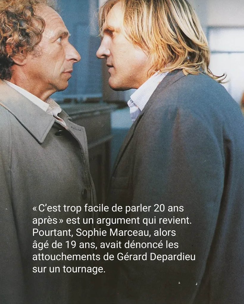 ozeeytb's tweet photo. « C’est trop facile de parler 20 ans après » nous disent les vieux boomers. Pourtant, Sophie Marceau, à peine âgée de 19 ans, dénonçait déjà les actes de Gérard Depardieu sur les tournages. Qu’est ce qu’il vous faut de plus ???? https://t.co/DLUOns58a5