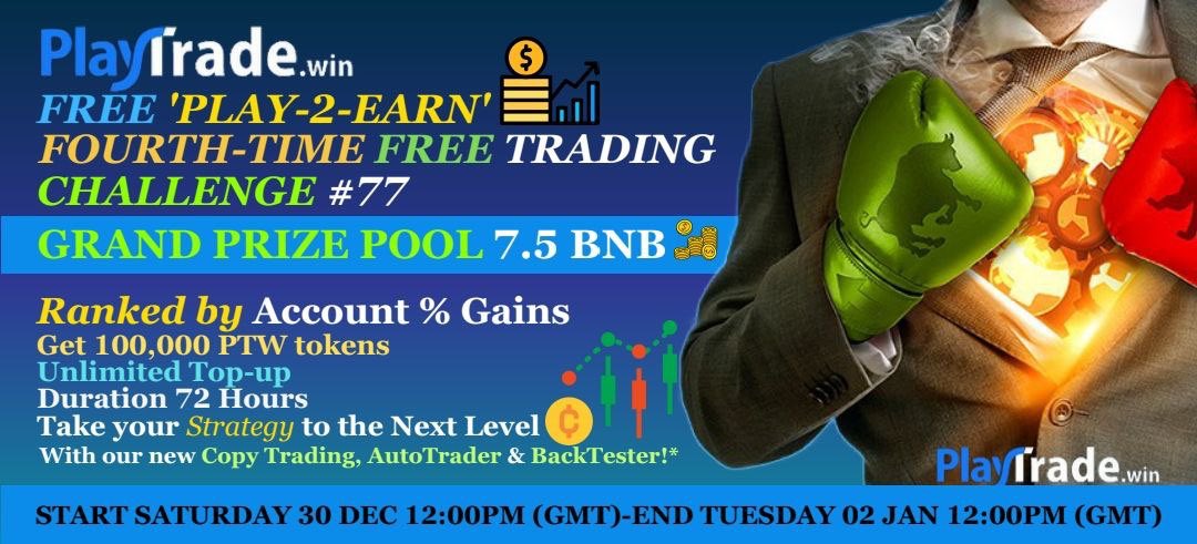 _Captain_Zero's tweet photo. We are excited to announce that we will be hosting our FOURTH free Tournament#77 in a row!

- 72 Hours Challenge
- Get 100,000 PTW tokens
- Unlimited Top-up
- Bonus Prize Pool 7.5 BNB
- Community challenges

RPChallenge (X):Follow (X)&amp; 10 RP's win $50 trade bonus

#Play2Earn #P2E https://t.co/mYjsFvMxkB