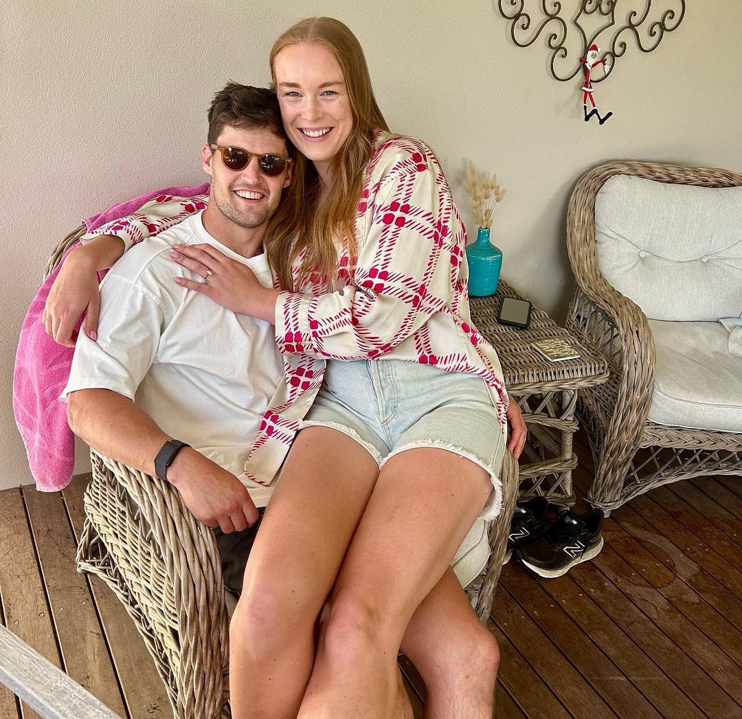 CarltonFC's tweet photo. “They say good things come to those who wait” 🥹

The BEST news! Congratulations to Newy and partner Sam on their engagement 💙 https://t.co/BALR5cbLns