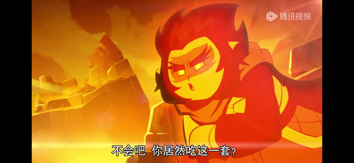 wuliaowanjia's tweet image. A detail that I really like. In jttw's metaphor, macaque is the dark side of swk. So every time mk's mood wavers, macaque will come out to cause trouble. MK said golden vision is a baby skill, but golden vision can see through all evil. He uses this to defeat macaque every time