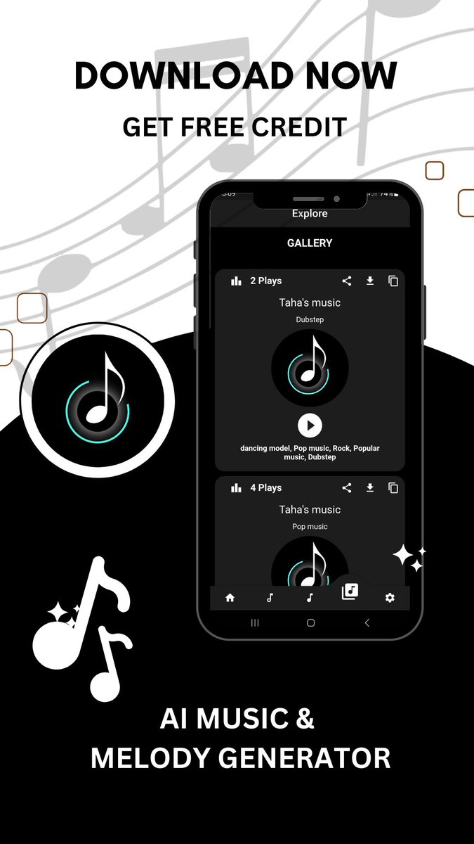 therealc3's tweet image. Generate Awesome unique Music by entering Text through AI . And get 1 free credit by add this code :-  ( ABC133452 )You can use it application from  apps.apple.com/us/app/multipl…