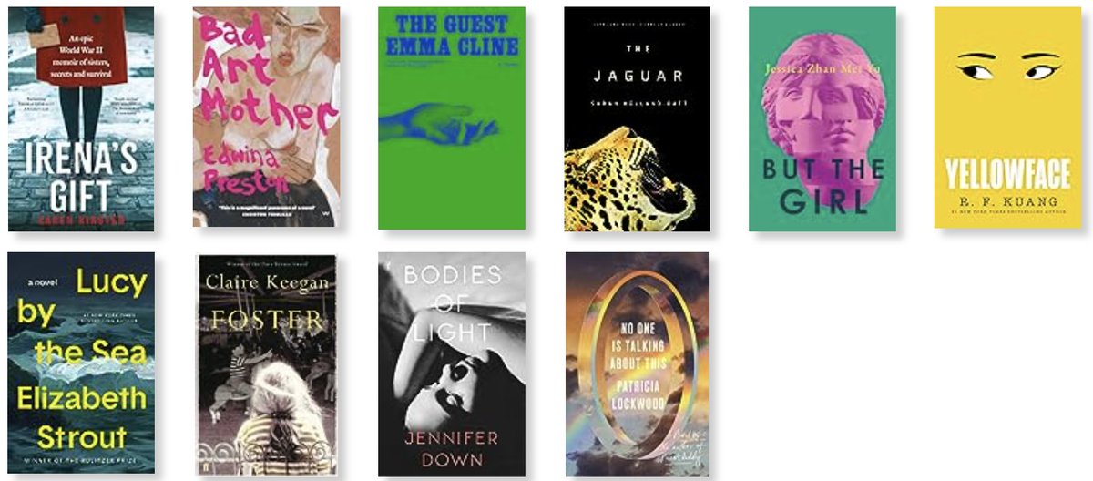 It's been a wonderful year of reading.Always very difficult to narrow it down, but here are some of my favourite 2023 reads.What's on your list?
#IrenasGift 
#BadArtMother
#TheGuest
#TheJaguar
#ButTheGirl
#Yellowface
#LucyByTheSea
#Foster 
#BodiesOfLight
#NoOneIsTalkingAboutThis