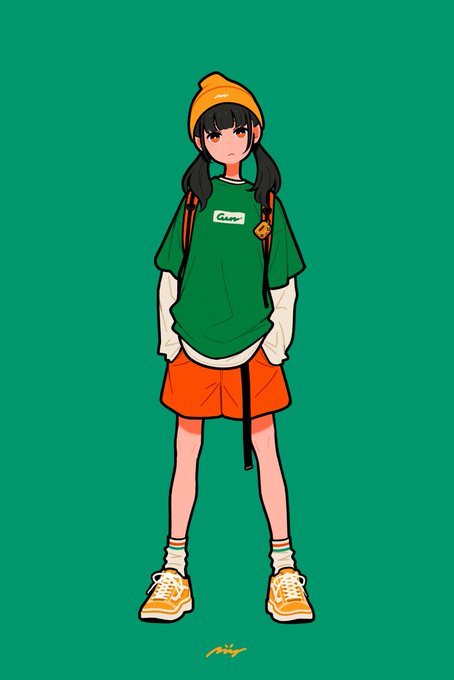 「backpack orange shorts」 illustration images(Latest)