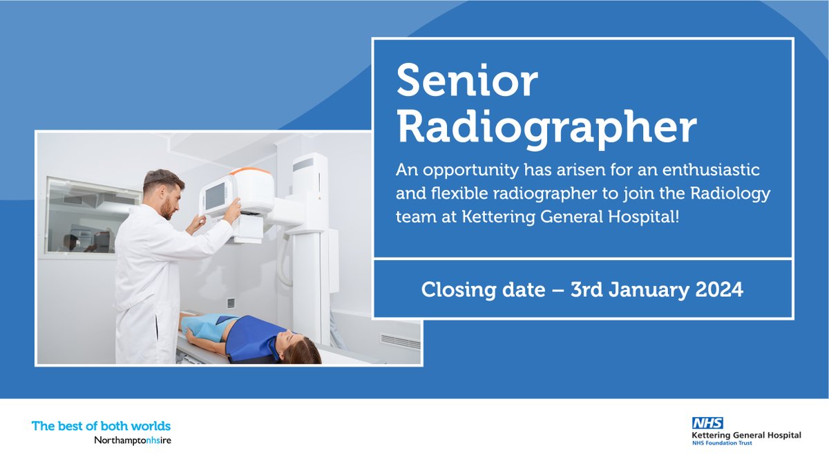 This is an exciting time to join <a href="/KettGeneral/">Kettering General Hospital</a> as they expand and improve their service. Excellent communication skills and the ability to work alone and as part of a team is key in this role - zurl.co/s8up #TeamKGH #NHS #Careers