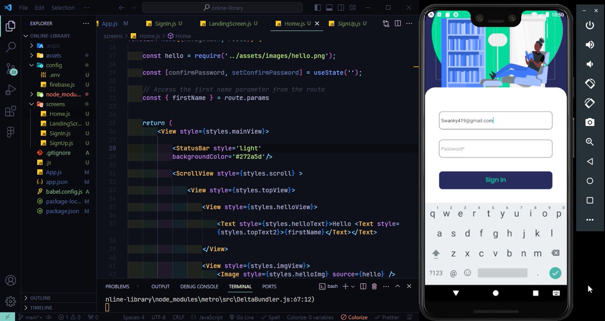OyabureZakari's tweet image. Updated the UI for the app, next I will create a dummy database that has a collection of various books. I will also create a home screen that will display those books based on their respective genre.
#reactnative #ReactNativeExpo #100DaysOfCode