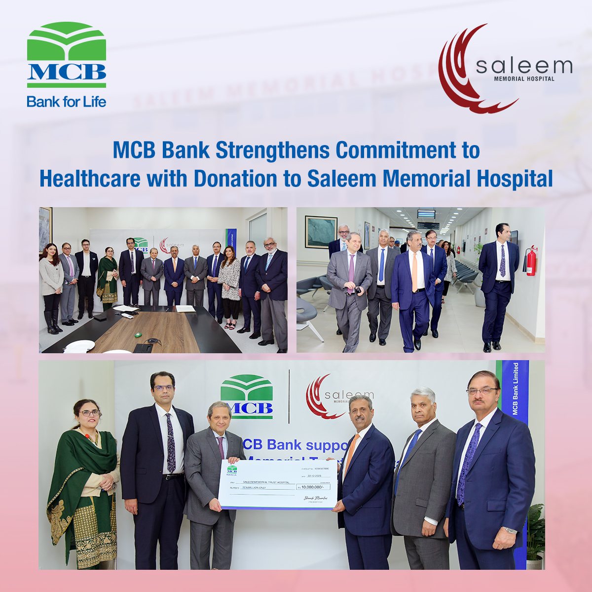 As a steadfast advocate for healthcare initiatives, MCB Bank has donated a sum of PKR 10 million to Saleem Memorial Hospital. This contribution builds upon MCB’s longstanding commitment to enhancing healthcare infrastructure, having previously contributed PKR 95 million towards…