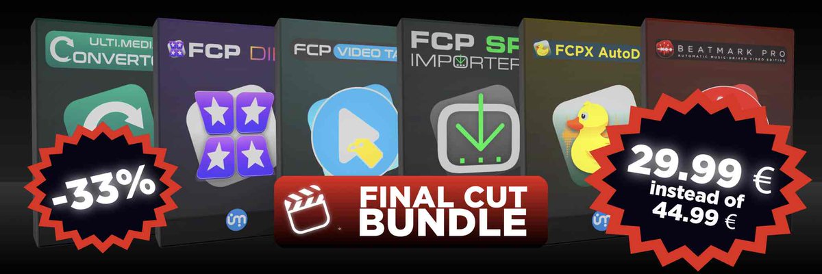 ulti_media's tweet photo. 📢END OF THE YEAR SUPER BUNDLE SALE! 📢
Just a few more hours to take advantage of Ulti Media's crazy offer: our ridiculously discounted app bundles!!!
https://t.co/9kOSQehB9O
#FCP #FCPX #FinalCutPro https://t.co/JpXDNvdi1t