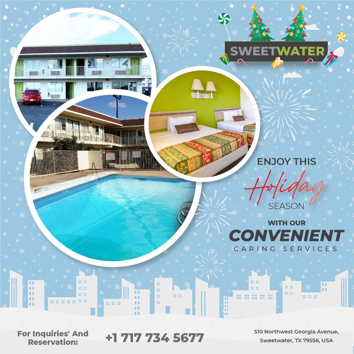Sweet_waterinn's tweet photo. This holiday, let us pamper you with our attentive services at Sweetwater Inn. Cherish the festivities while we ensure your comfort and convenience!

For Booking: https://t.co/p9LEDNtW46
.
#MarifahInnSweetwater #Marifah #Sweetwater #Sweetwaterinn #marifahinn #CozyNights https://t.co/gAH9THcc9k