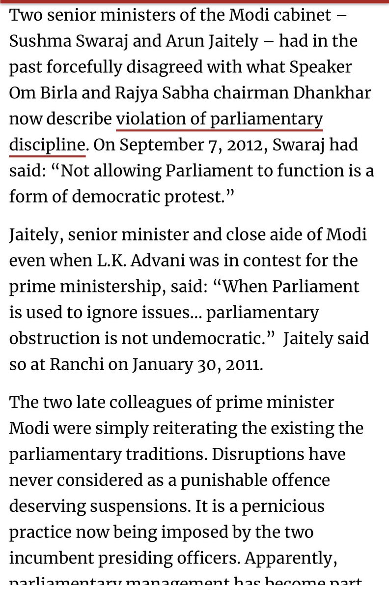 ABRAPOLU's tweet photo. #Governance Grounded To Grave
“Not Allowing Parliament To Function is a form of Democratic Protest” @SushmaSwaraj
“When Parliament is used to ignore issues… obstruction not undemocratic” @arunjaitley
Both of @BJP4India Shame 
@thewire_in veteran #PRaman
https://t.co/AHi6Z2gVFd https://t.co/vCgFcSpuBA