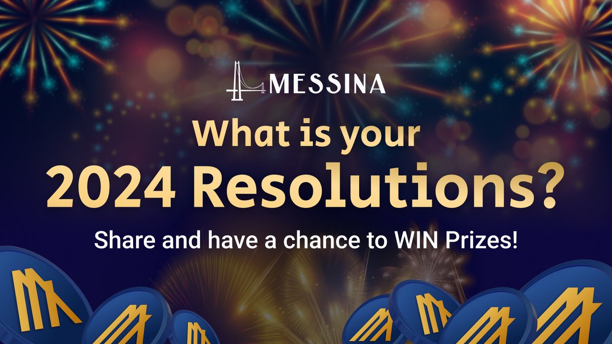 MessinaOne's tweet photo. New Year Celebration Giveaway!

As we prepare to leap into 2024, it's time to set those goals and resolutions that inspire us to grow, laugh, and maybe even change the world. 

This isn't just about making promises to ourselves; it's about envisioning a path to achieve them. And we want to hear all about it!

✅ Follow @Messina_Network @meldgold @Algomint_io
✅Like & Retweet this post

Share your 2024 New Year Resolutions in the comments and how you are going to go about your plans. Inspire us #Algorand!

The two most creative, inspiring, funny, or moving comment will receive a thoughtful mALGO & GOLD prize, as a symbol of encouragement in keeping your resolutions this year! 😎

Submit your entries by 23:59 SST (Singapore Standard Time) on January 2nd. The winner will be announced on January 3rd.