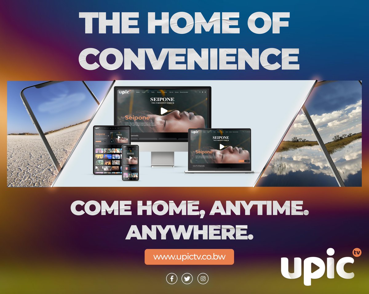 We're all about convenience. You can watch UPICtv anywhere, anytime. As long as ona le data/wi-fi. 😊

Subscribe Now on upictv.co.bw 

#anywhereanytime 
#TheHomeOfBotswanaStories