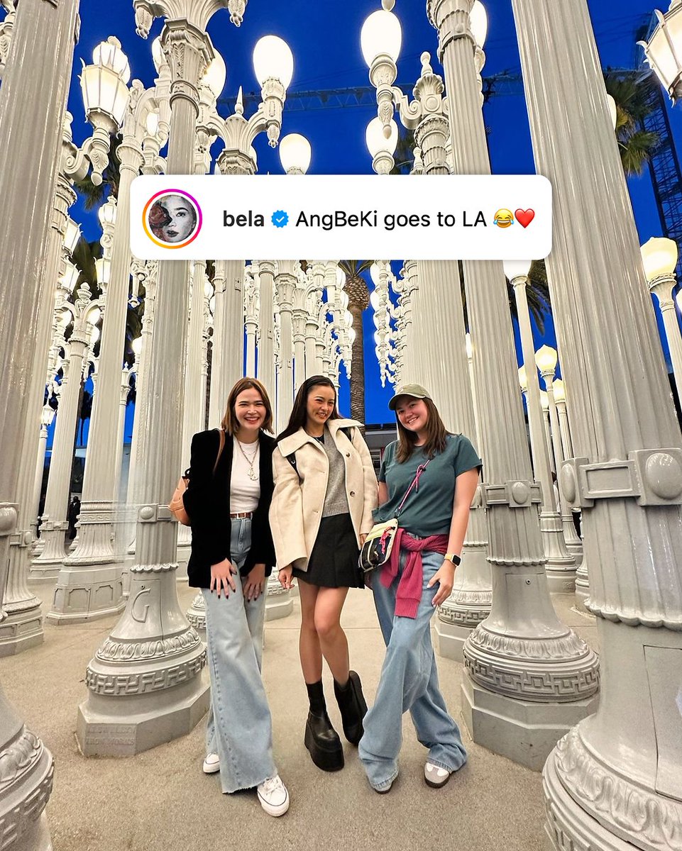 LOOK: Actress Bela Padilla shared a photo with Angelica Panganiban and Kim Chiu during their trip to Los Angeles, California on Saturday. “AngBeKi goes to LA,” Padilla wrote in an Instagram post. 📷Bela Padilla/Instagram
