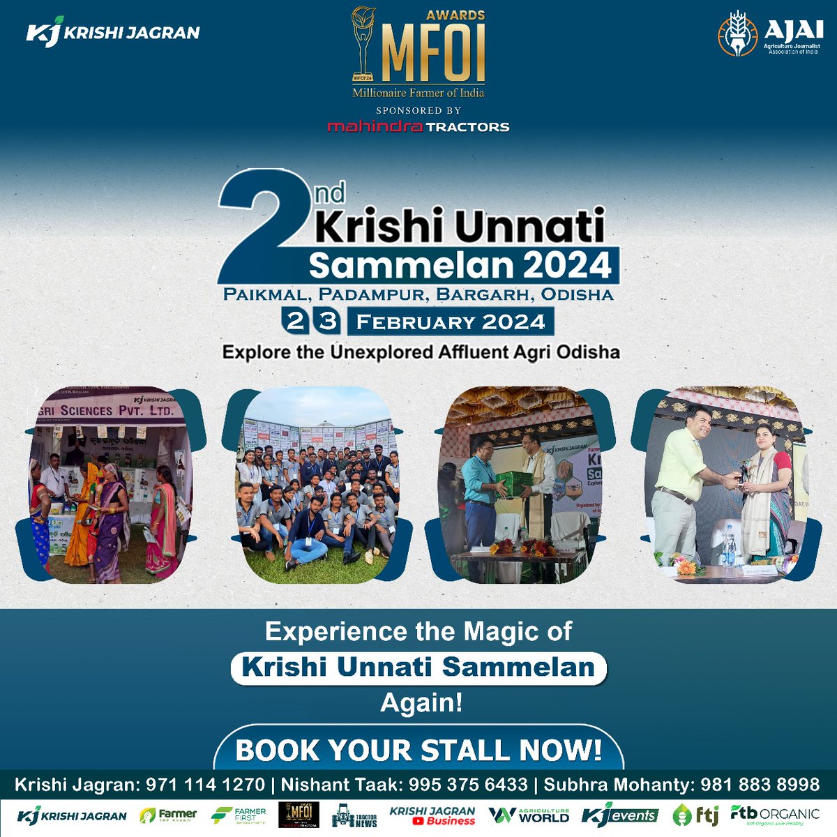 Be a part of the MFOI Krishi Unnati Sammelan 2024, which will be held on February 2 and 3, 2024, in Paikmal, Padampur, Bargarh, Odisha.
Don't miss out on this valuable opportunity to showcase your offerings. 
forms.gle/4fji7Cm9aNHVuB…
#MFOIMahindratractor #Mahindratractor #MFOI2024