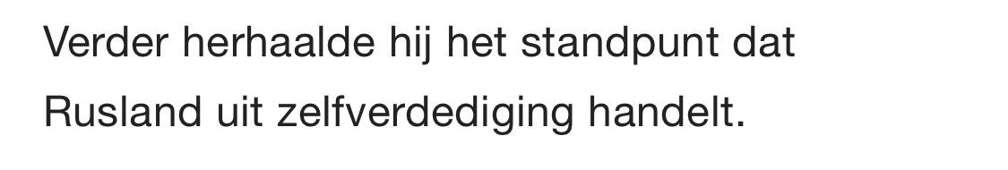 De NOS is weer lekker bezig. In stukje over veroordeling VN-Veiligheidsraad ruim baan voor pathologische leugenaar Rusland. Bijna de helft van het stuk gaat hieraan op. Rusland handelt uit zelfverdediging 🙄 Waarom dit podium voor desinformatie?