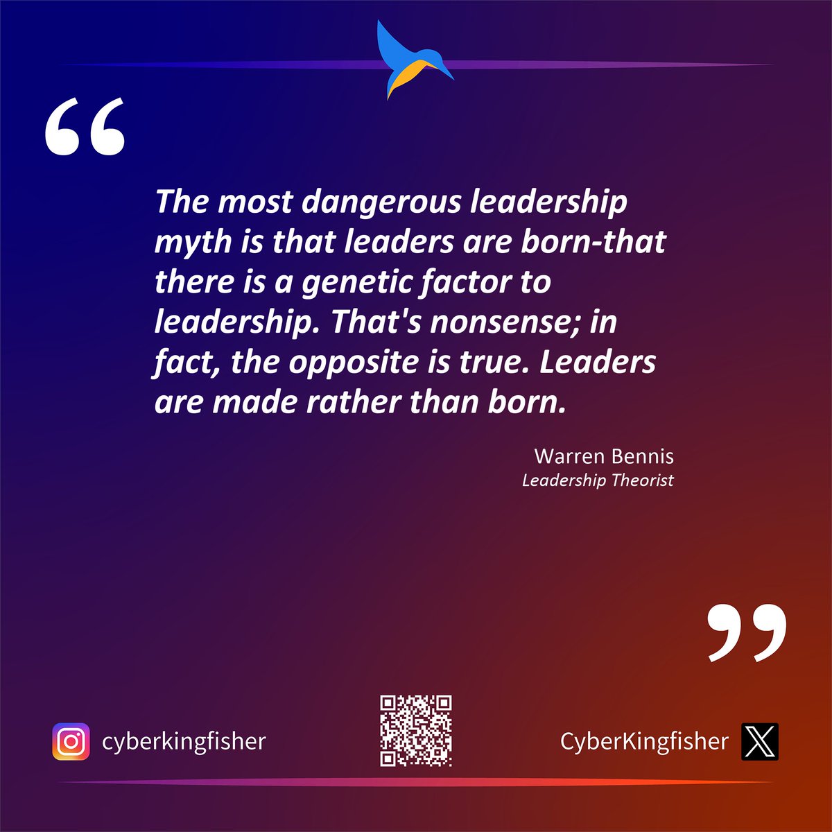 Warren Bennis on leadership.

#Leadership #GrowthMindset #LeadershipDevelopment #LeadershipMyths #BornVsMade #LeadershipSkills #MythBusting