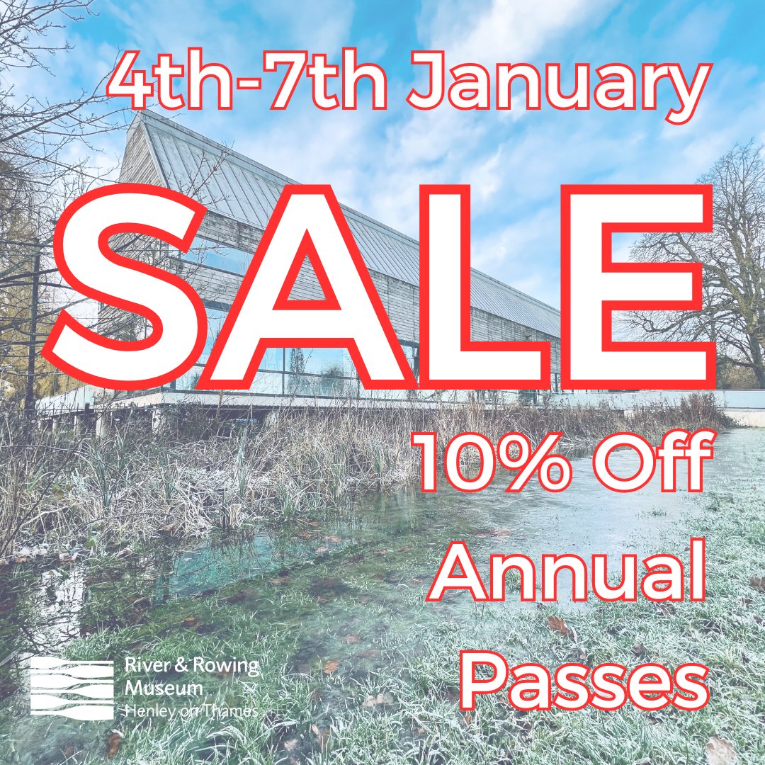 ❗JANUARY SALE ❗

Visit us next week, Thursday 4 January to Sunday 7 January, to get 10% off child, adult and family annual pass prices.

Museum, shop and cafe open 10am to 4pm

#HenleyOnThames #JanuarySales