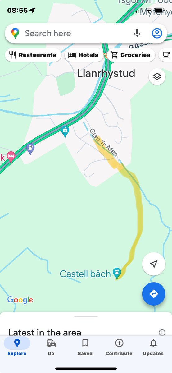 BryantmarkMark's tweet photo. @CrisCardotyn @welshbollocks There is a footpath, and also now marked on G-maps, good views from the top https://t.co/SnpfySkbzD