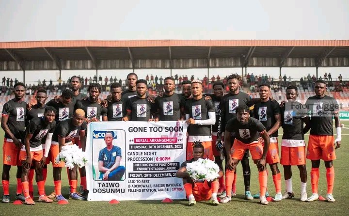 parrotsportsgrp's tweet photo. Rest in Peace Taiwo Dosunmu 🙏

#NPFL24 #SunshineStar https://t.co/jhqgkS7b8p