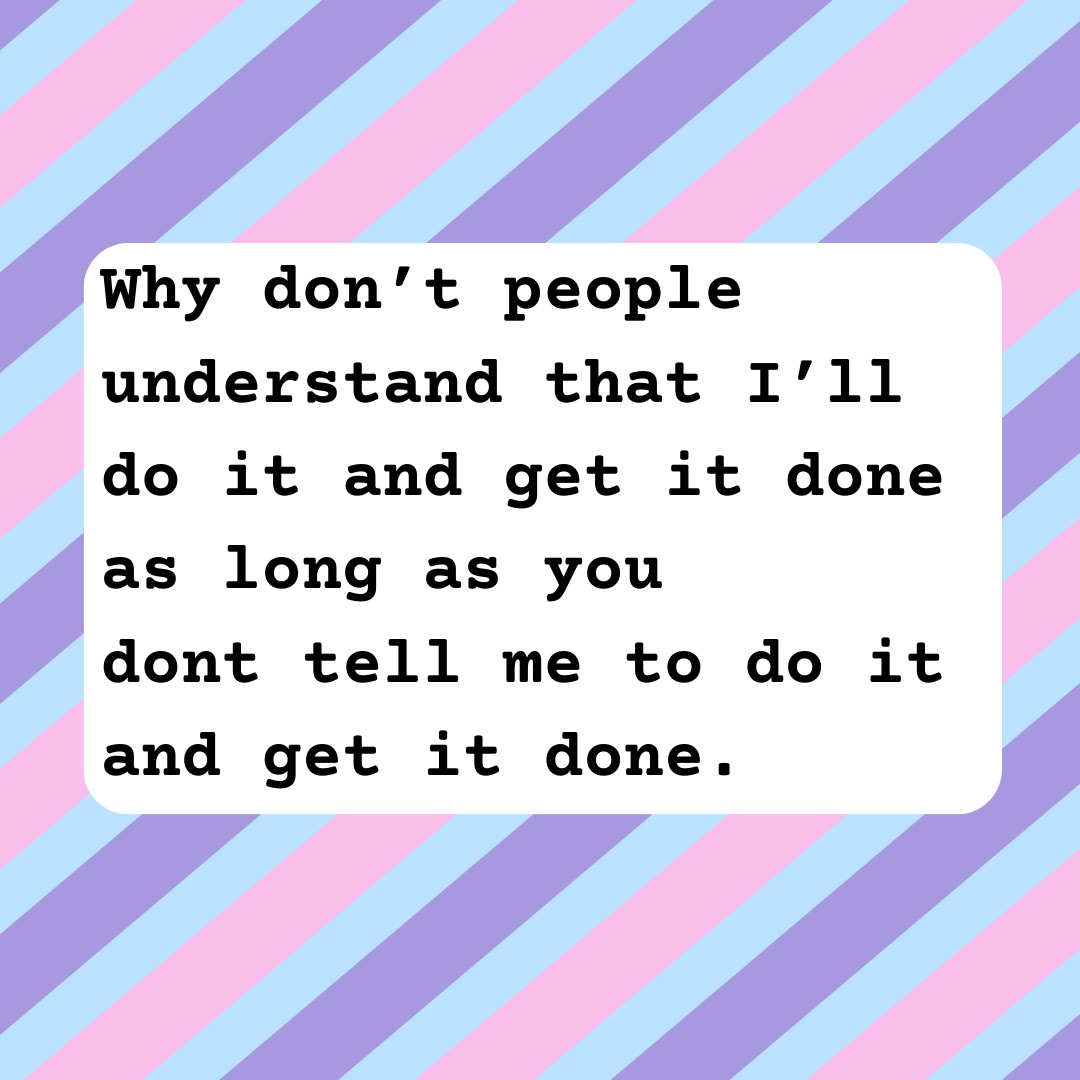 LizzMears's tweet photo. π₯ Donβt tell me what to do!
I always thought I was just *really* good at resisting peer pressure but hsuspect now Iβm maybe PDA!
#adhdwomen #adhdlife #pda #pdalife https://t.co/kk1RusLuq5