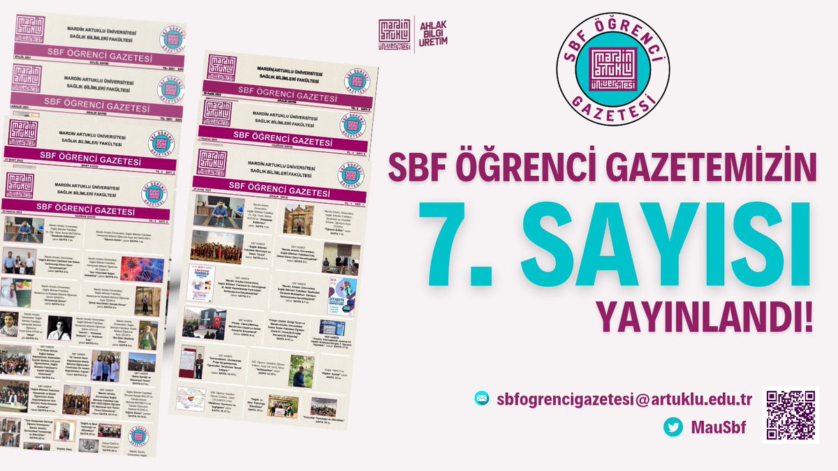 MauSbf's tweet photo. SBF Öğrenci Gazetemizin 7. Sayısı Yayınlandı🎉
🌐https://t.co/Zs56QxhwBa
@ibrahimozcosar @resityildiz79 @AhmetButun3 @KESKNHULYA @mehmet_ozyurt https://t.co/l0eYlzEPnt