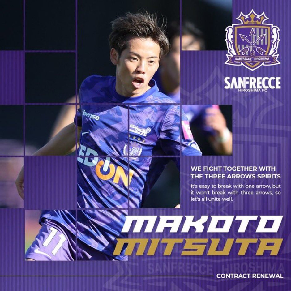 J1LeagueEU's tweet photo. #J1League contracts renewal
#Sanfrecce #Hiroshima announced the renewal for season 2024 of the following players:
MF Yoshifumi #Kashiwa
FW Makoto #Mitsuta https://t.co/GUy3GqRgJM