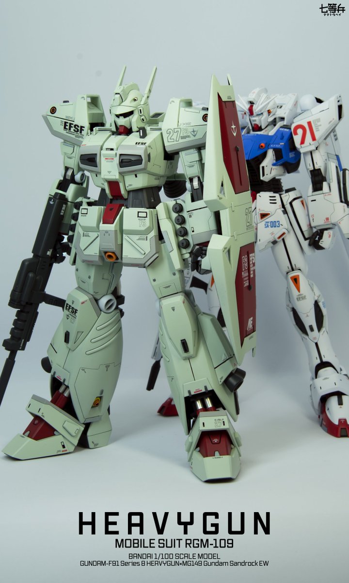 おまけ。ジェガン、Gキャノン、F91と並べてみました。 #ガンプラ