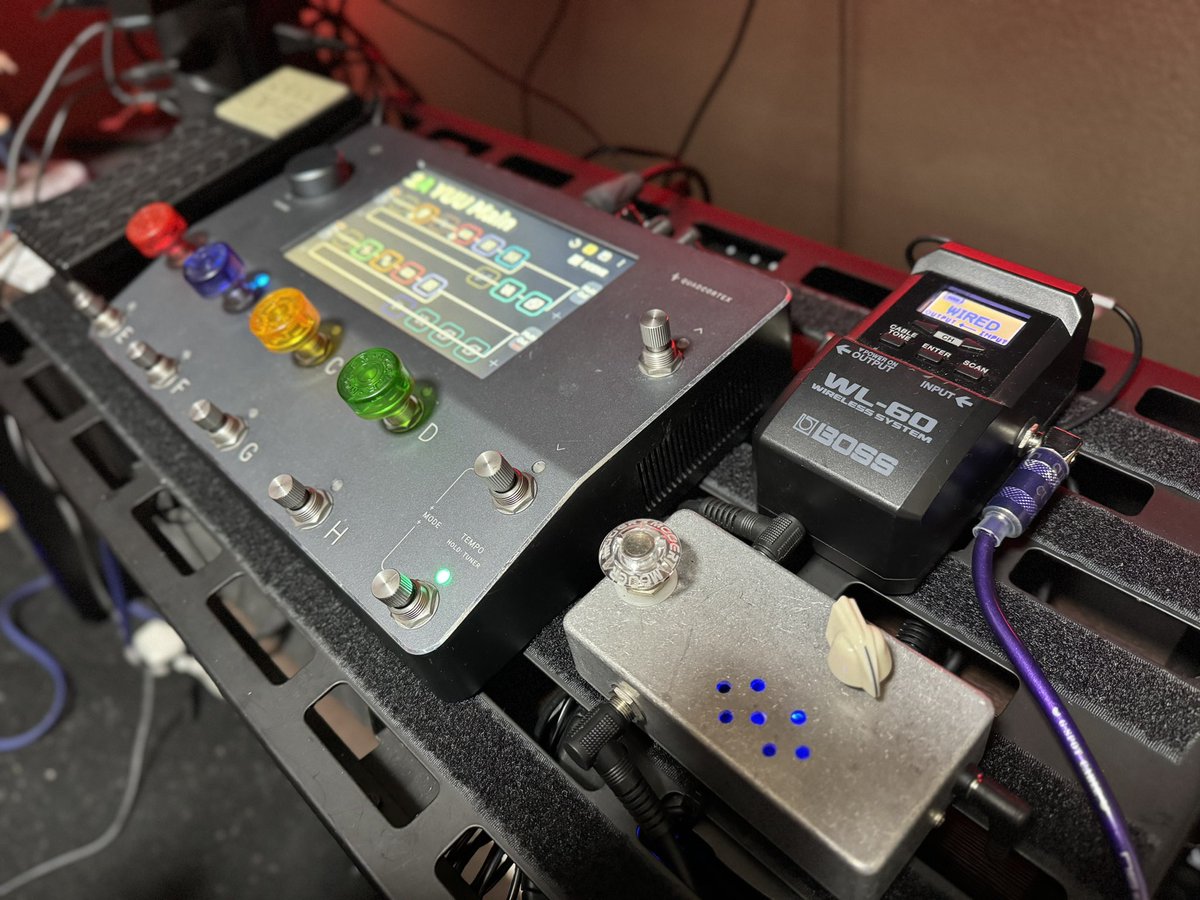 Yuu_Reed_Smith's tweet image. My new gear &amp; new system…
Warwick Rockboard Quad 4.2 +mod2
Neural DSP Quad Cortex←New
EBK 真空管バッファ 12AU7
BOSS WL-60
Roland EV-5
念願のQuad Cortex導入です。最高でしかない。
来年度からこのボードで沢山鳴らします。
#quadcortex
#neuraldsp
#mynewgear