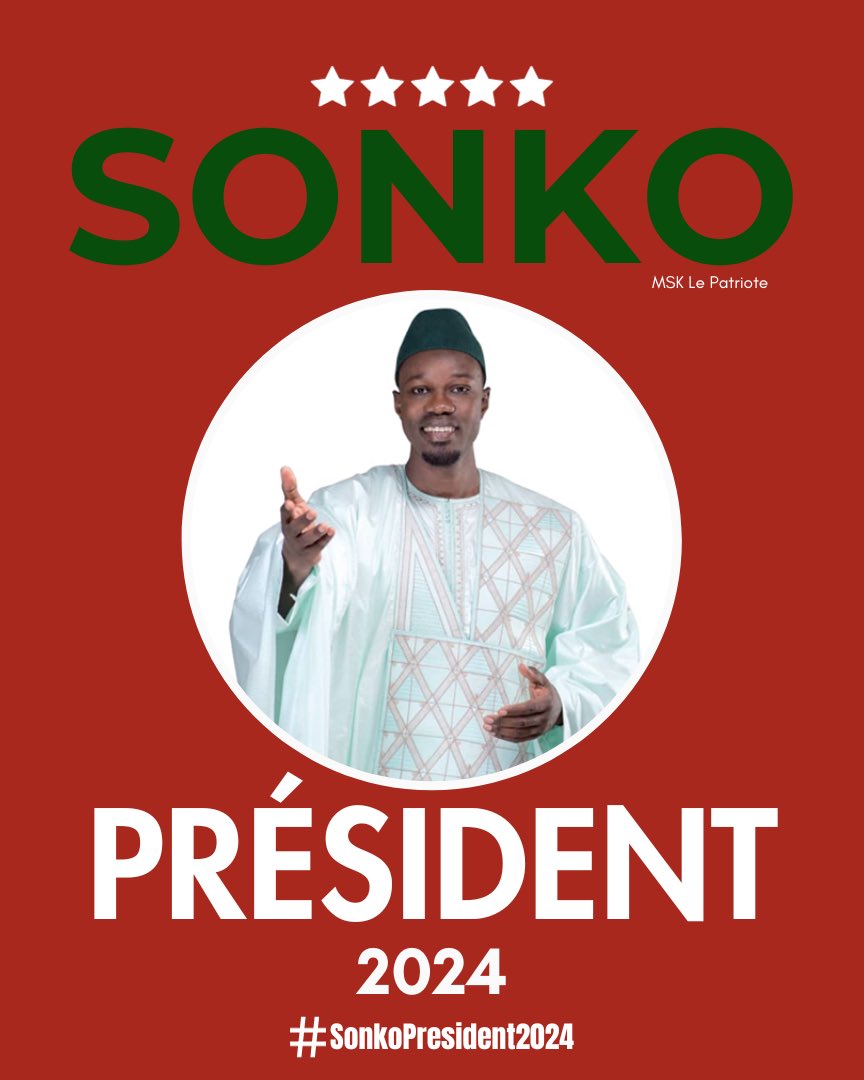 Moi, Abass Djigo, citoyen sénégalais jouissant de tous mes droits civiques, investis le candidat @SonkoOfficiel , comme notre candidat, le candidat de la coalition #SONKO2024 .
Inchallah pour la vainqueur au soir du 25 février 2024.