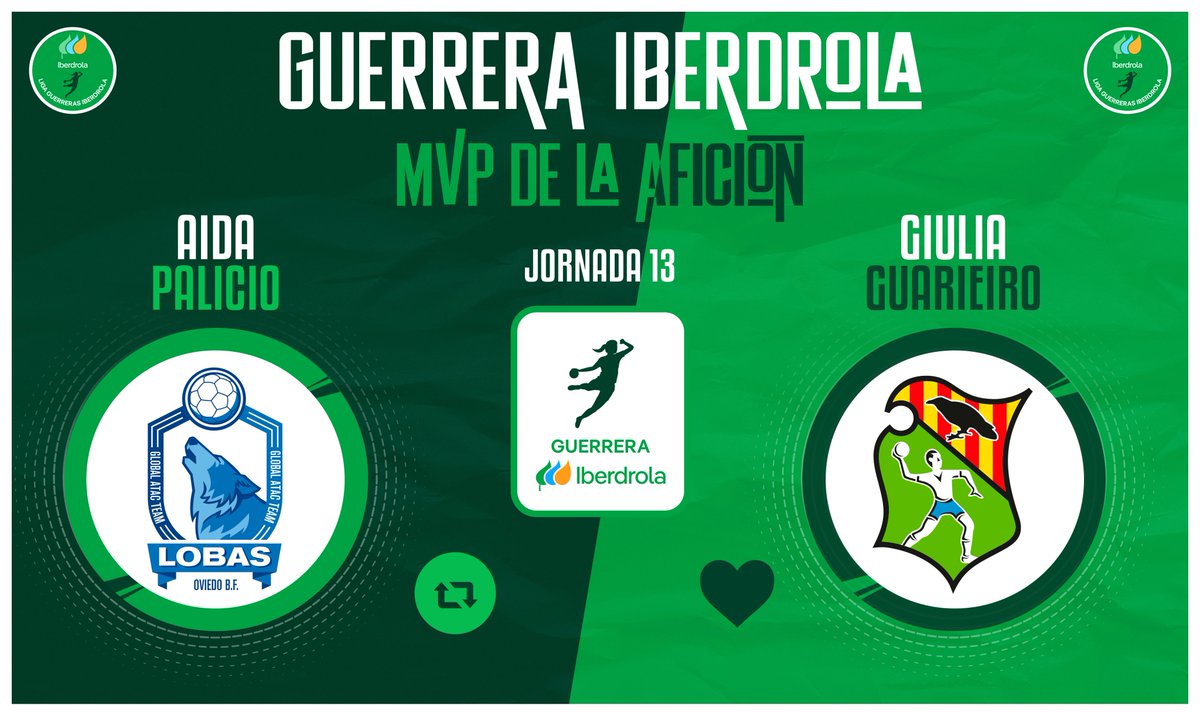 ⭐️#GuerreraIberdrola - Jornada 13

🆚 @OviedoBF : <a href="/BMGranollers/">BM Granollers</a>

♻️ RT: <a href="/AidaPalicio/">Aida Palicio</a>
❤️ Me gusta: <a href="/Giuliaguarieiro/">Giulia</a>

#SheLovesHandball #LigaGuerrerasIberdrola