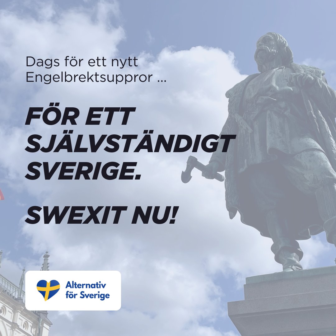 Ska Sverige vara ett självständigt land – eller en lydstat till EU?

Den 9 juni har du ett val.

Ge din röst till Alternativ för Sverige – så lovar vi att vara din röst för Swexit! 🇸🇪

#UtUrEU #AFS2024