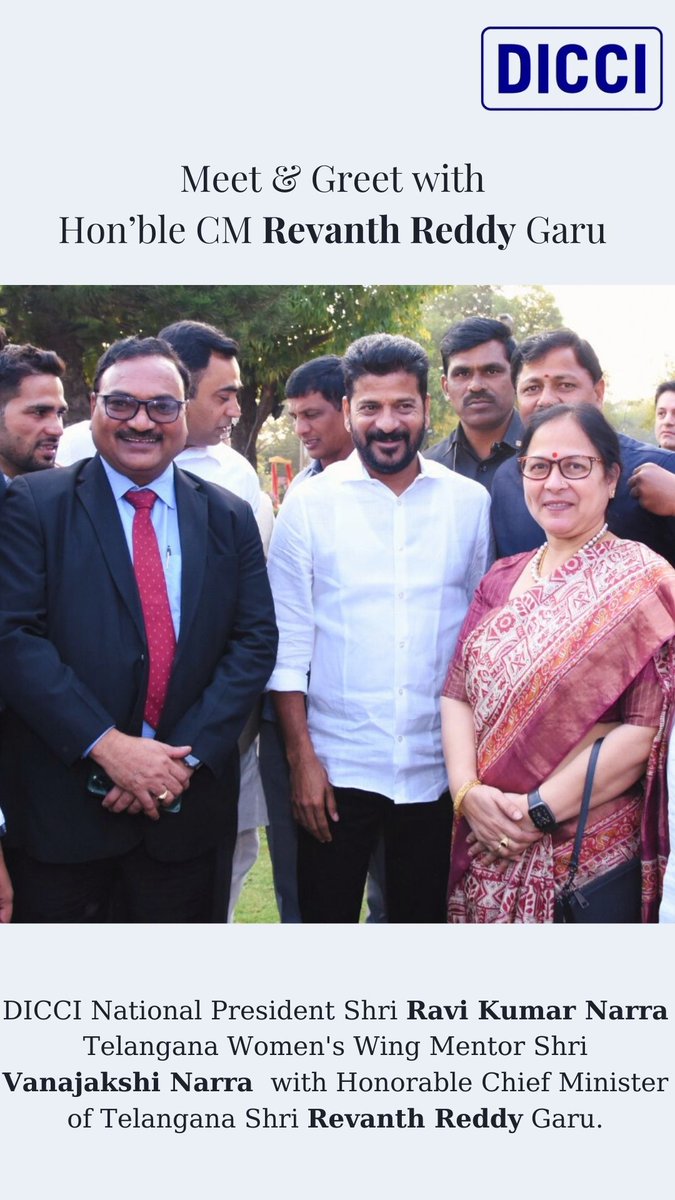 Meet &amp; Greet with Hon'ble CM Revanth Reddy Garu
#dicci #Telangana #RevanthReddy