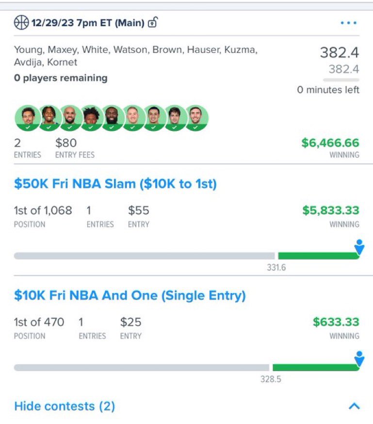 FanDuelSanta's tweet photo. Christmas might have past but Santa’s still stuffing stockings! 🎁🧦

Have you ever turned $80 into $6,466.66?💰

That’s an 81X return on invesgment! 📈🤑🔥

#DFS #FanDuel #NBA #GamblingX https://t.co/dyN6VPw9NZ