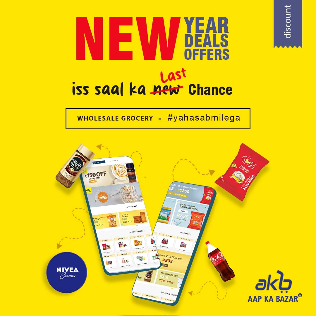aapkabazar_co's tweet image. #endoftheyeardeals have kicked off at #aapkabazar, now labeled as the #newyeardeal Grab what you and your loved ones desire at substantial #discounts, including #buy1getmorefree and #upto93% off. Wishing you a joyous #newyear2024 #yahasabmilega