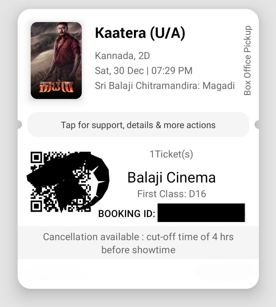 Will watch him again for the 3rd time!
Seat Number 'D-16' is something special 🎉

All 8 shows (29th-30th) housefull at Magadi 👌

#Kaatera • #DBoss
#KaateraReview 
#BlockBusterKaatera