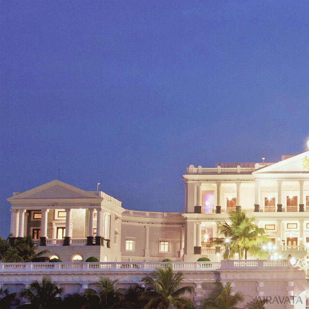 In this pale blue palace in the sky, set high above the royal city of #Hyderabad, truly live like a king and witness the meaning of Falaknuma which means “Like the Sky” or “Mirror of Sky” in Urdu.

#nizam #royalstyle #tajhotels #tajfalaknumapalace #airavata #tajkhazana