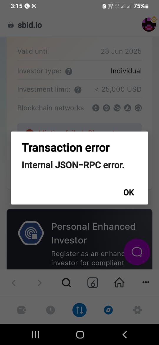 @MLCI_PRO Sir trying to mint sbid but error keep appearing though all the steps are successful.... screenshot attached,please explain wat steps to take...