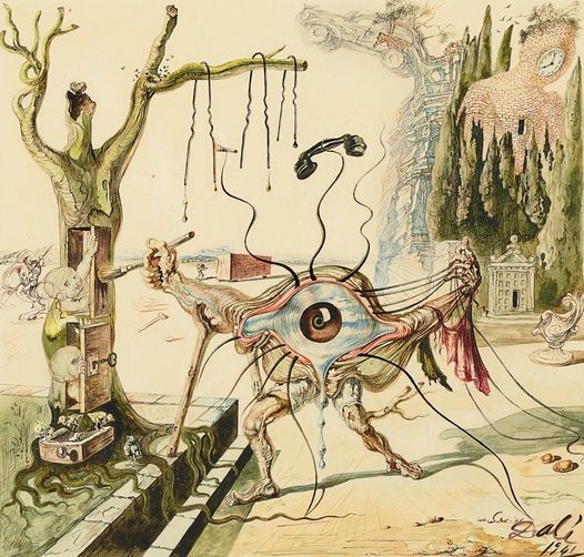 Crypticus's tweet photo. Salvador Dali getting dangerously close to an EERIE PUBLICATIONS cover on this one: https://t.co/8RZWI8lu1N