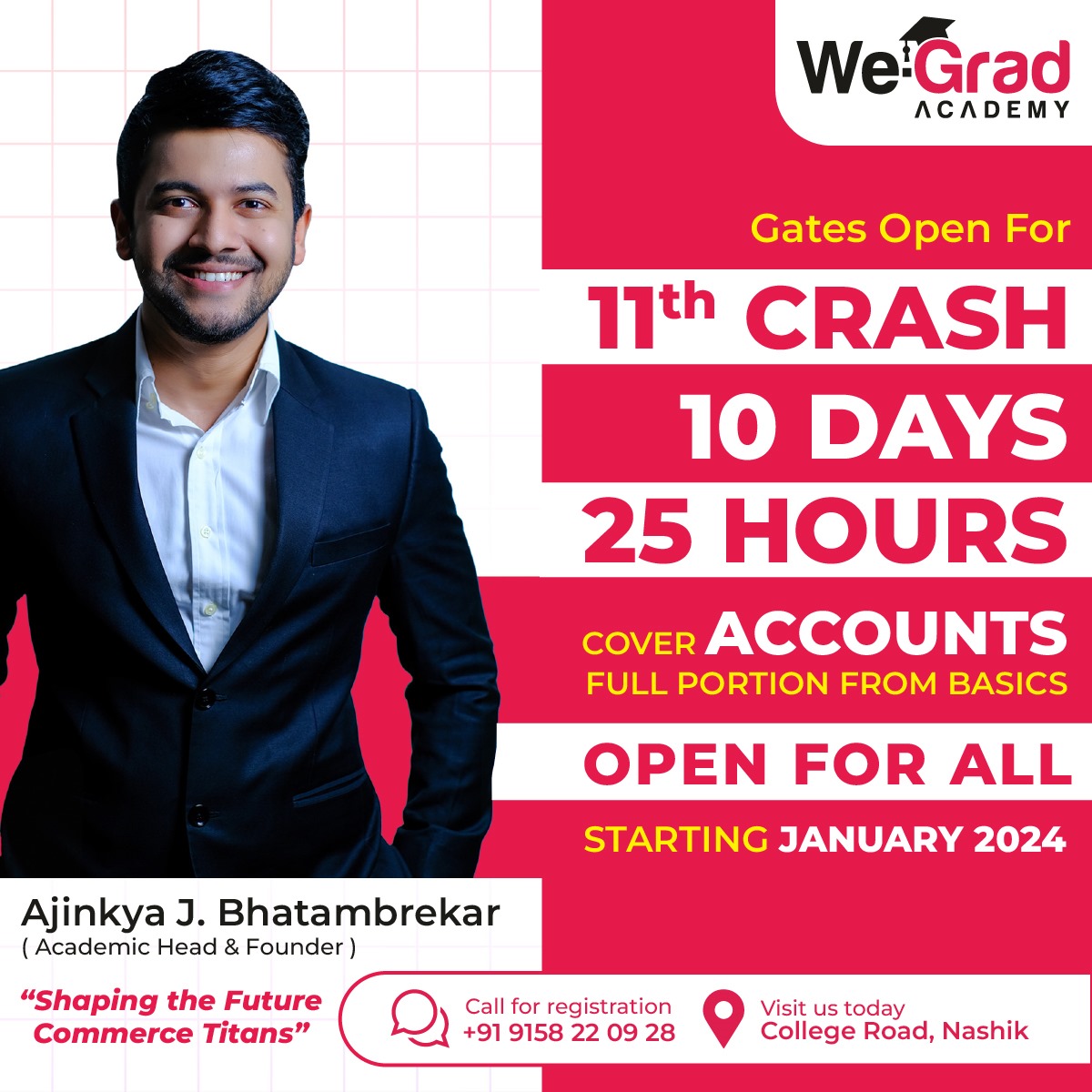 Accounts Mastery in 10 Days!

#CrashBatch #accounts #AccountsManagement #hscstudent #hscboards #hscclasses #hsccommerce #accounts #accountsclass #accountsclasses #commerceacademy #EnrollNow #enroltoday #exampreparation #boards #commerce #commercestudents #12thboards #admission