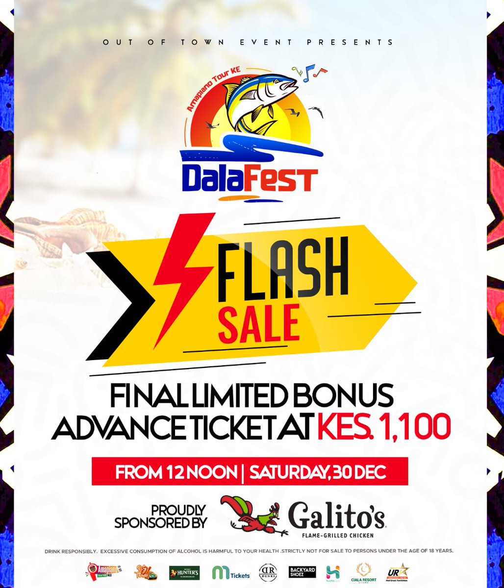 Our official foundation partners @galitoske wamesema this is the last flash sale for that last minute squads....... We don't want to leave anyone behind 😌 Kimbia pale Hustle Sasa while stocks last. We are en route to Dala Fest 🥳🥳🥳🥳