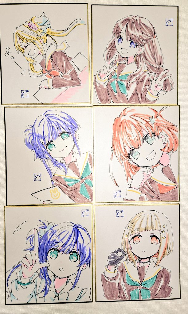 色紙10枚描きました①
日付とか入れます 