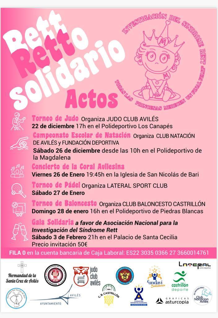 Os presentamos la jornada benéfica que celebraremos el día 28 de enero en el polideportivo de Castrillón. Una colaboración en beneficio de @miprincesarett . Tenemos también una fila 0 y en el evento habrá un punto de información donde poder hacer donaciones. Gracias a todos.