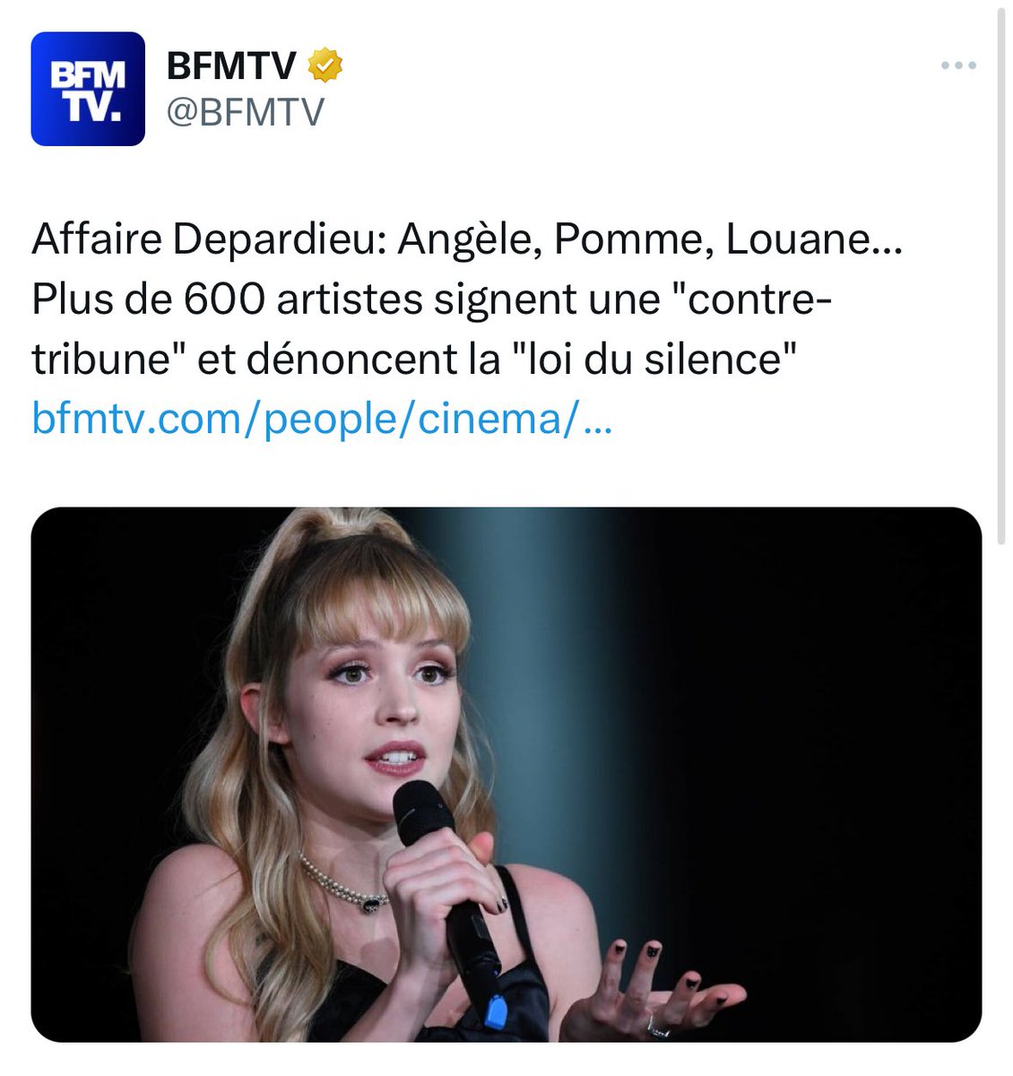 Il faut bien entendu s'exprimer contre les propos et le comportement de Depardieu. 

Mais voir 600 artistes dénoncer une "loi du silence", quand on sait que quasiment aucun n'a parlé après le pogrom du #7Octobre et les crimes sexuels du Hamas : c'est une honte. 

Une honte.