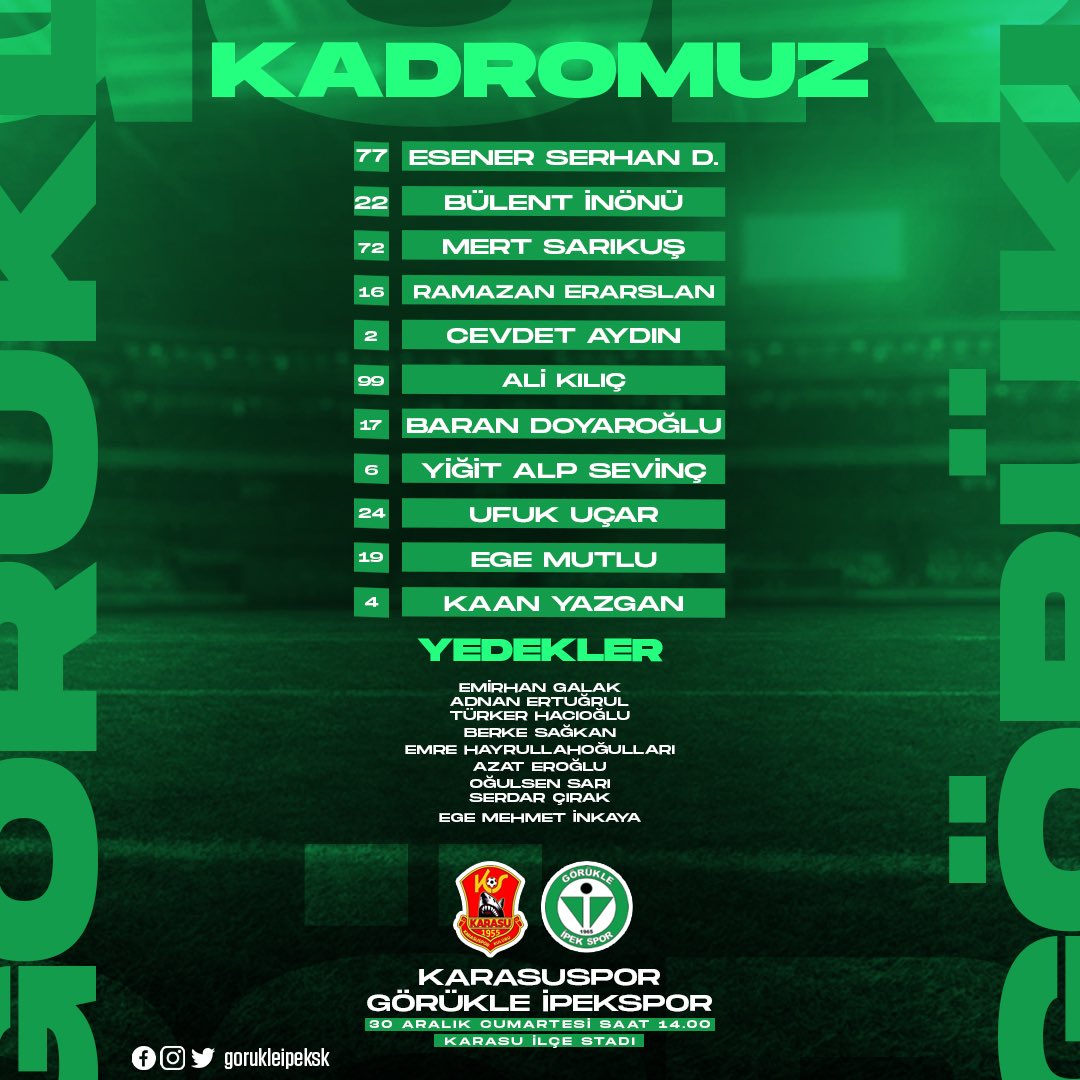gorukleipeksk's tweet photo. İlk 11! https://t.co/UXw16JHYgo
