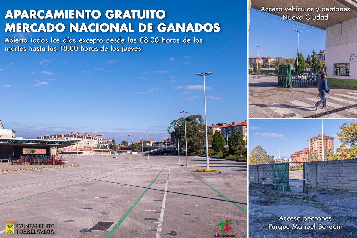 Torrelavega_es's tweet photo. 📢Si estos días vienes a #Torrelavega para hacer compras, para disfrutar de la programación #LaNavidadesTorrelavega y la decoración de las calles... 
🅿️🆓❗️En el MERCADO DE GANADOS HAY MÁS DE 1.200 PLAZAS GRATUITAS DE APARCAMIENTO❗️ 
🚌Y hasta el 6 de enero EL TORREBUS ES GRATIS https://t.co/8GdZLH7snQ