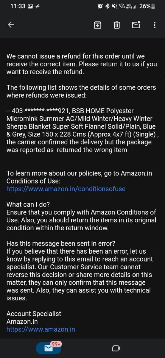 Sharad_yadav1's tweet image. Product is lost by amazon and they said that this is the mistake of me who sent them wrong item!     #scambyamazon #returnmymoney #consumerrights