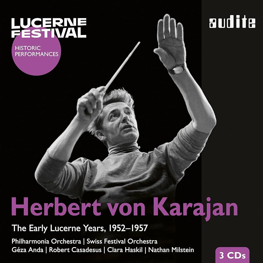 PaoloLocatelli's tweet photo. Tra le recenti uscite firmate #audite dedicate alle registrazioni svizzere anni 50 c'è questo triplo CD con i primi live di #Karajan a Lucerna. 
C'è un bonus: dal sito dell'etichetta è possibile scaricare gratuitamente una Messa in Si minore di Bach (1951) https://t.co/Kna10CL7X6 https://t.co/vSZ3QtX1iC